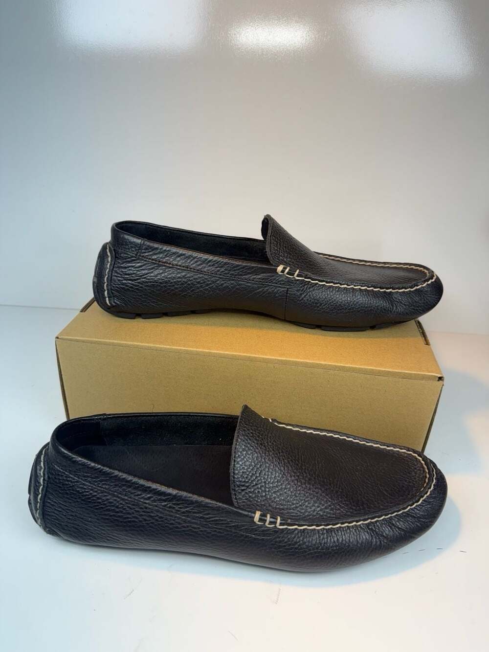 Polo Ralph Lauren Terence Size 10 D Black Leather Driving Loafers